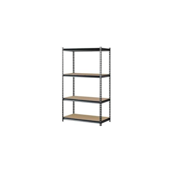 Sandusky Lee Sandusky Muscle Rack Boltless Shelving With Wood Deck, 36"W x 18"D x 60"H, 4 Shelves, Silver UR361860PB4P-SV - main